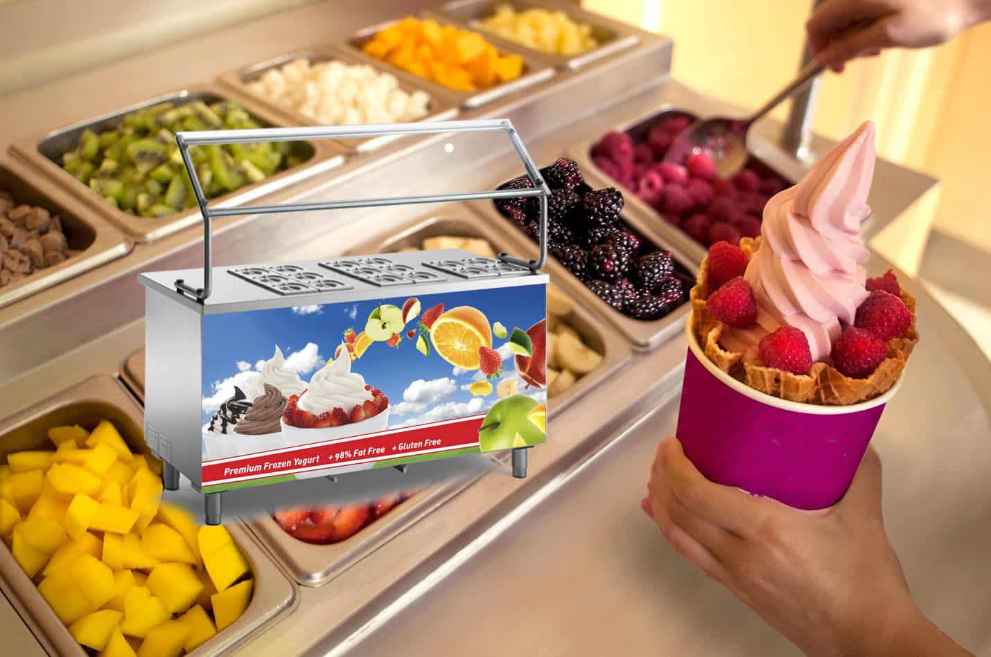 self serve frozen yogurt machines