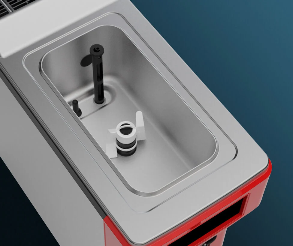 Gelmatic Giotto compact footprint and refrigerated hopper