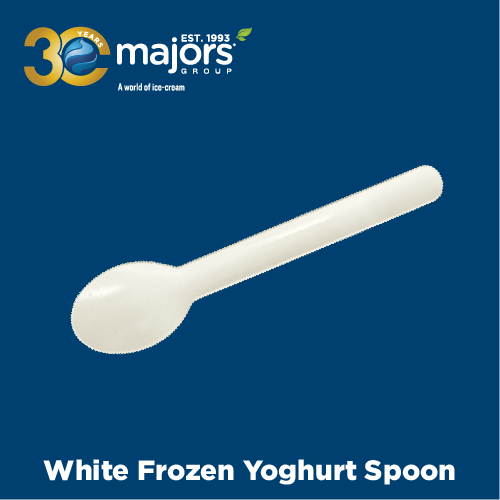 White Frozen Yoghurt Paper Spoons