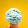 Blue bubblegum soft serve made with Rubicone ingredients