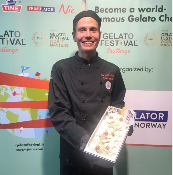Winner Frode Stavran with his blue cheese gelato