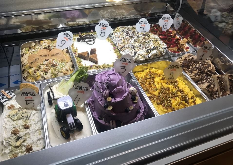Gelato display at the Oslo Gelato Festival Challenge