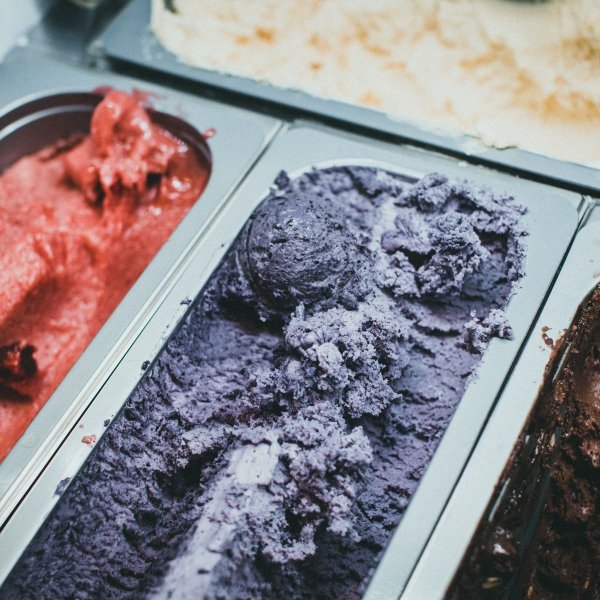 Blueberry gelato made with Rubicone ingredients