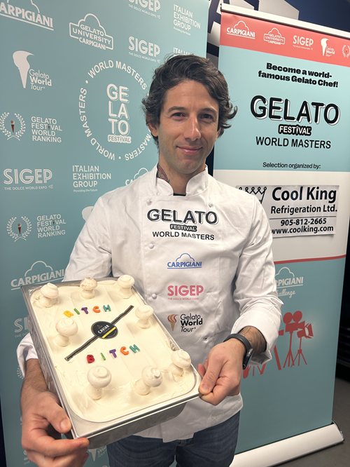 Kaya Ogruce's first-place Rich Bitch gelato with mushroom and Canadian caviar