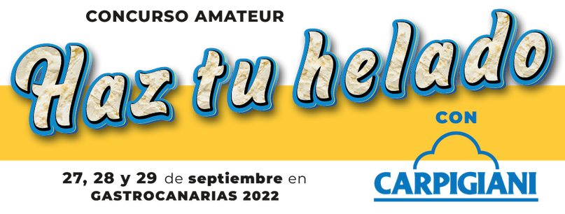 Promotional graphic for the Haz tu helado gelato competition at GastroCanarias