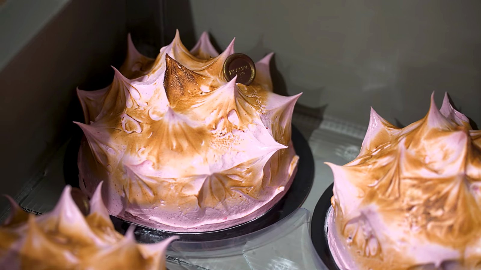 Torched meringue gelato cakes.