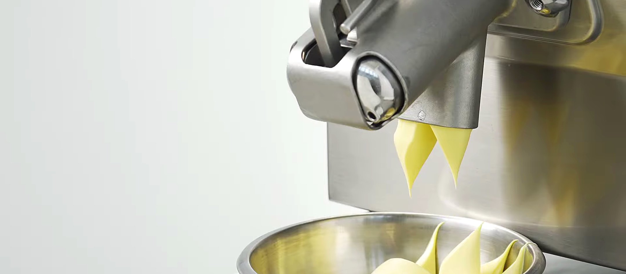 Pastry cream ribbons, straight from the tap.