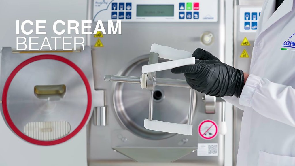 Ice cream beater being fitted