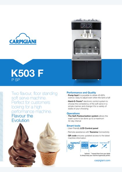 Carpigiani K503 F P SP 3X catalogue cover
