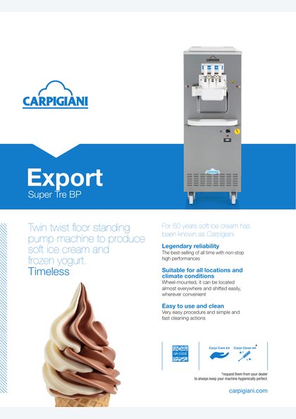 Carpigiani Super Tre BP catalogue cover