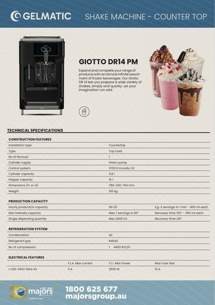 Gelmatic Giotto DR 14 catalogue cover