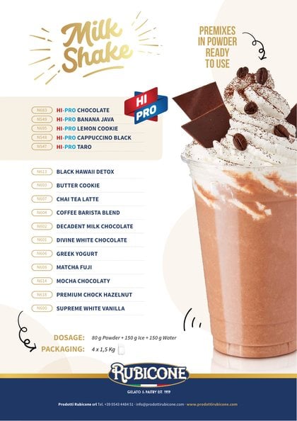 Rubicone milkshake line catalogue cover