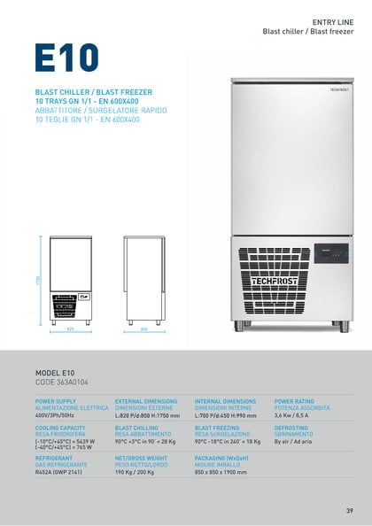 Techfrost E10 catalogue cover