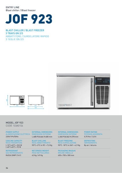 Techfrost JOF 923 catalogue cover