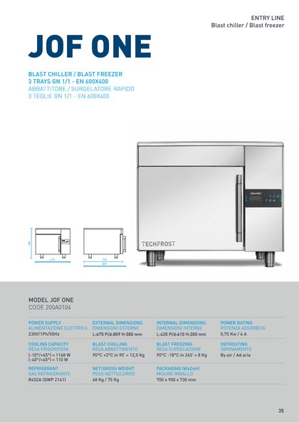 Techfrost JOF ONE catalogue cover