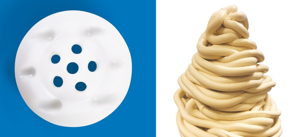 Six-circle soft serve nozzle