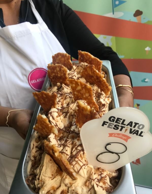 Macadamia praline gelato
