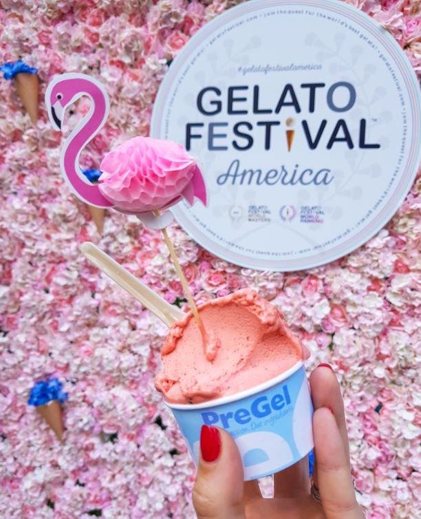 Guests tasting gelato at Gelato Festival America