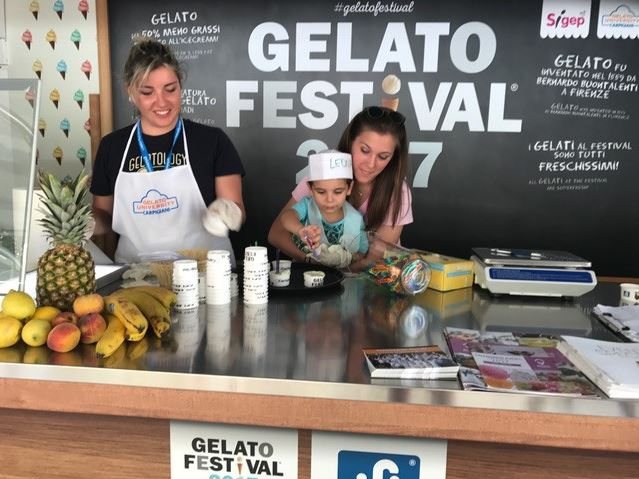Gelato tasting stands at the Baden Gelato Festival