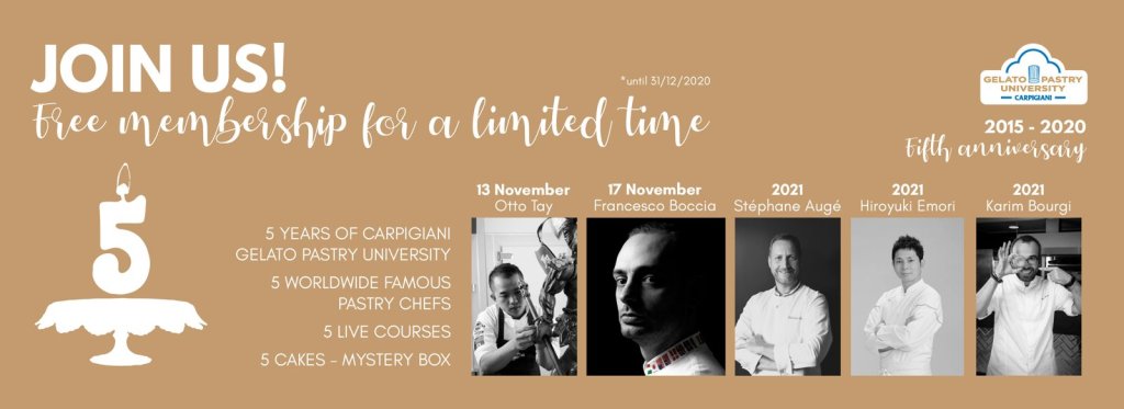 Gelato Pastry University 5th anniversary masterclass banner