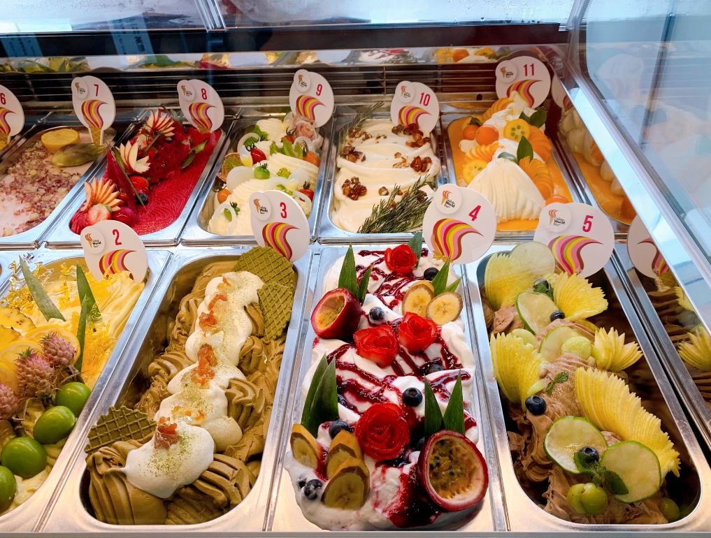 Competing gelato flavours at Gelato World Tour Japan 2019