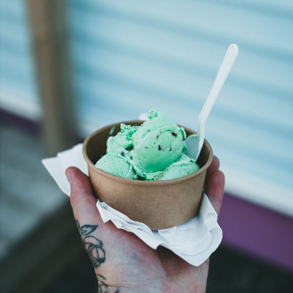 Green mint gelato Green mint gelato made with Rubicone ingredients