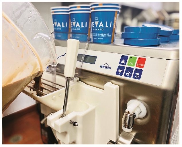 Pizzeria Pezzo gelato made on a Carpigiani Ready batch freezer