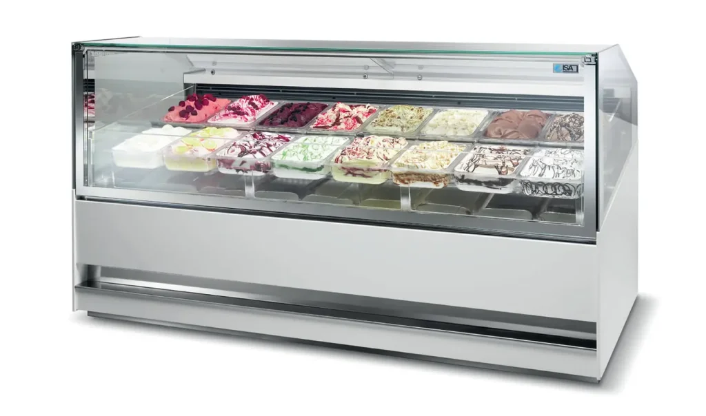 ISA 3D Show gelato display cabinet installed in a store