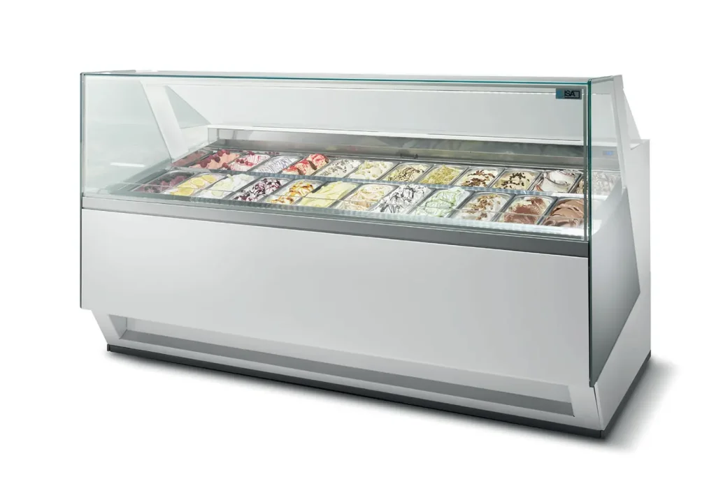 ISA Diva gelato display cabinet installed in a store