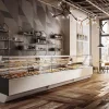 ISA Diva Pastry Display Cabinet installed in a store ISA Diva Pastry Display Cabinet installed in a store