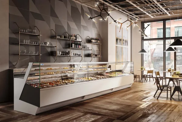 ISA Diva Pastry Display Cabinet installed in a store ISA Diva Pastry Display Cabinet installed in a store