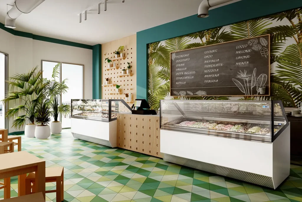 ISA Millennium Pastry pastry display cabinet installed in a store
