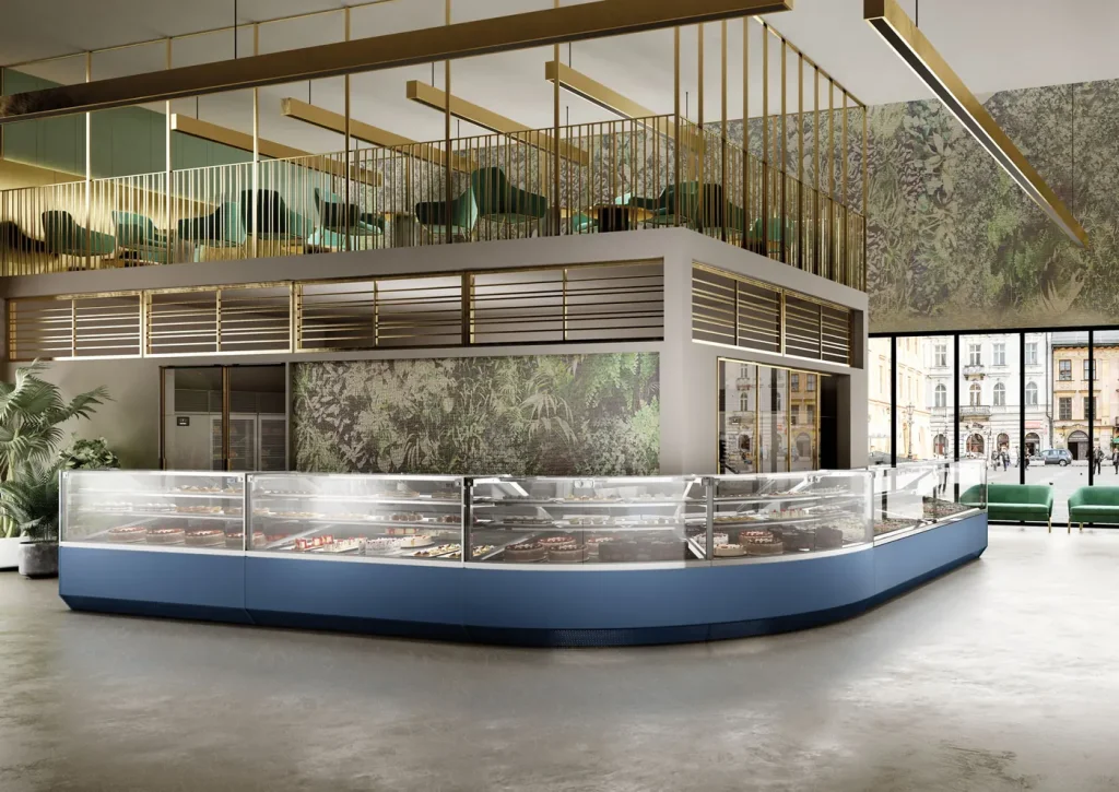 ISA Supercapri Pastry Display Cabinet installed in a store