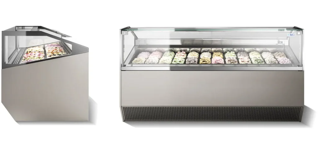 ISA Supercapri gelato display cabinet installed in a store