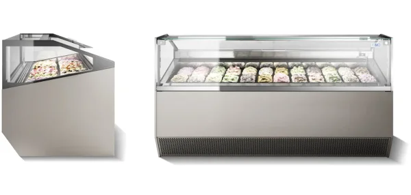 ISA Supercapri gelato display cabinet installed in a store