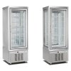 Longoni Classica 3500 and 3700 frozen dessert vertical display cabinets, silver satin finish