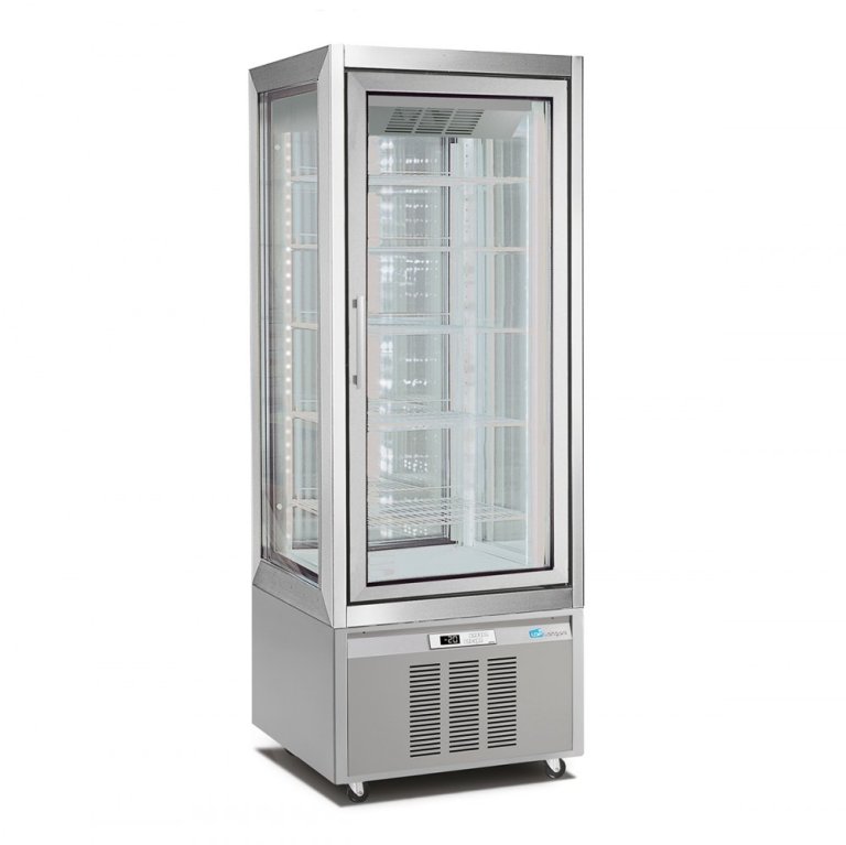 Longoni Classica frozen dessert vertical display cabinet, 70 cm, 4 glass sides