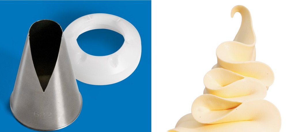 Triangle soft serve nozzle shape