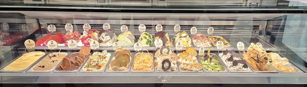Gelato displayed at the Netherlands Challenge of Gelato Festival World Masters in Breda