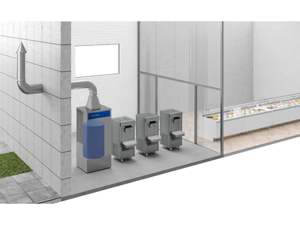 Salvalacqua COMPAT water economiser for small spaces in a gelato production room