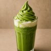Matcha float in a tall glass