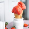Strawberry milk soft serve Strawberry milk soft serve made with Rubicone ingredients