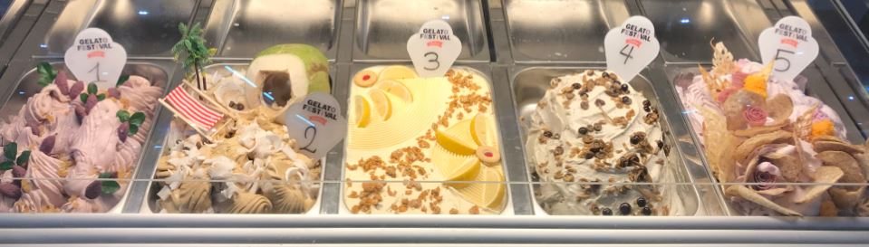 Gelato display at the Gelato Festival Challenge in Bangkok