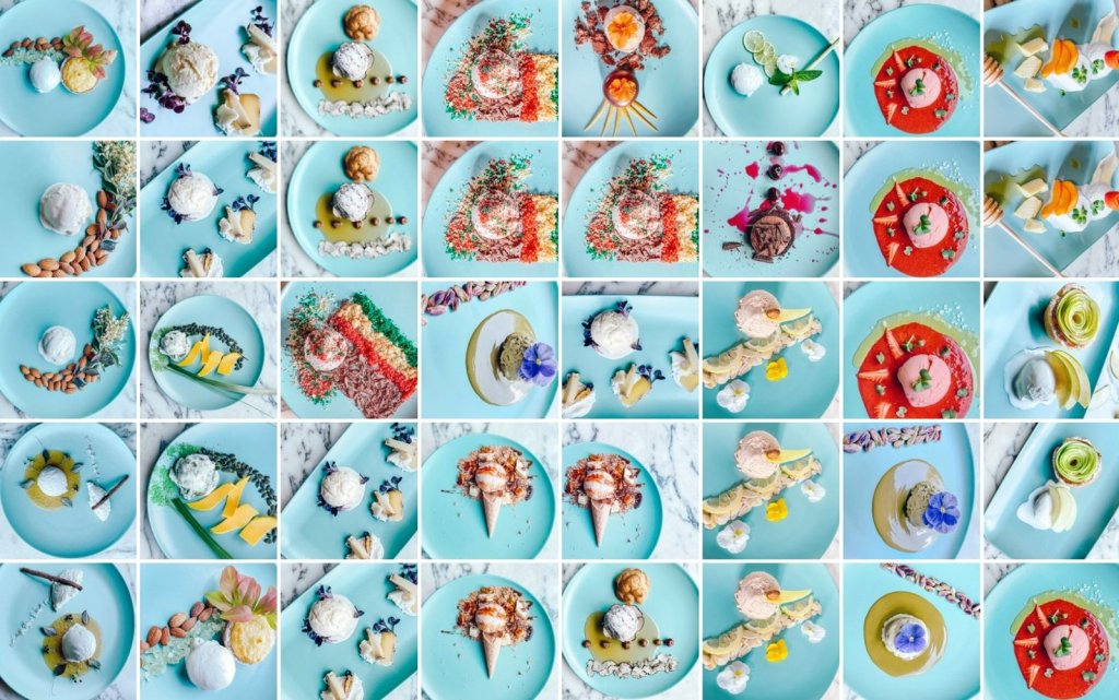 Collage of gelato from the Gelato Festival World Masters finalists
