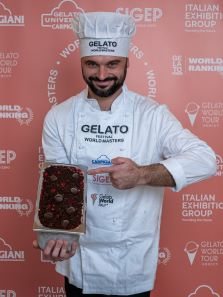 Michał Karbowski, first place at the Polish Gelato Festival World Masters challenge in Łódź