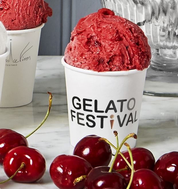 Wild Cherry gelato by Taseer Ahmad of Fabulous Ice Fires, London