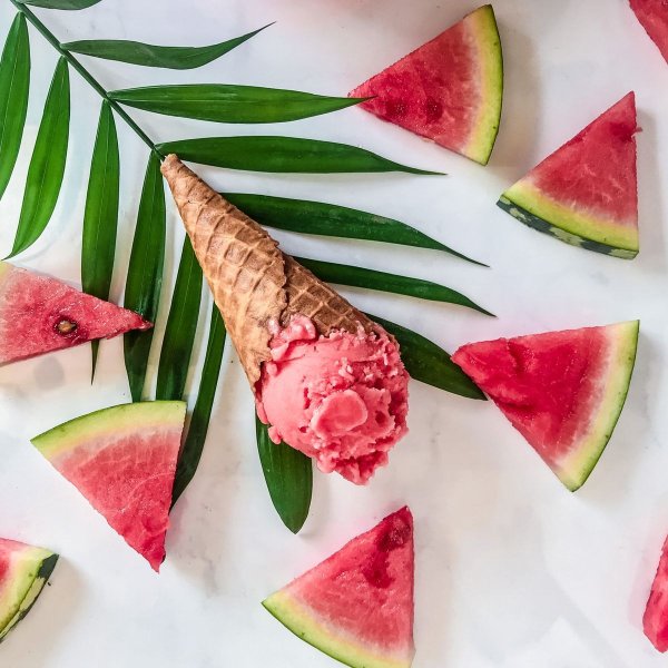 Watermelon gelato made with Rubicone ingredients