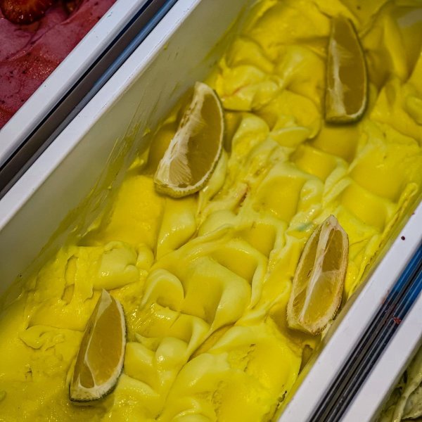 Yuzu gelato made with Rubicone ingredients